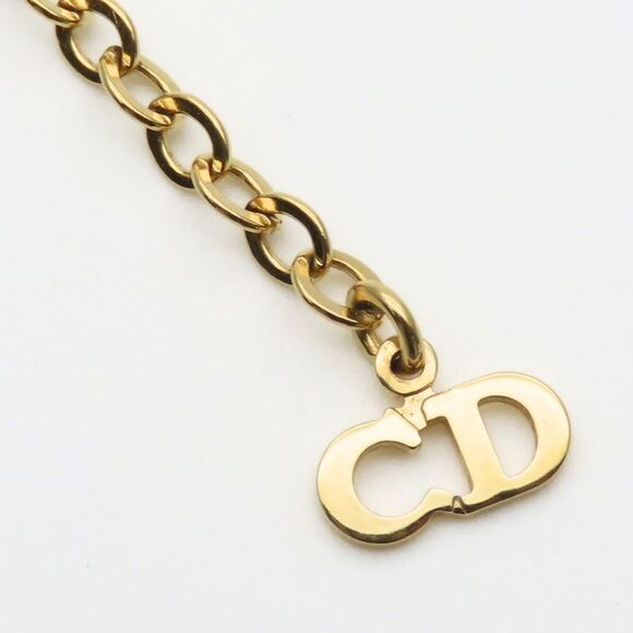 Christian Dior Necklace CD Logo Twisted Metal Gold Plated GP Accessories Ladies - Picture 6 of 9